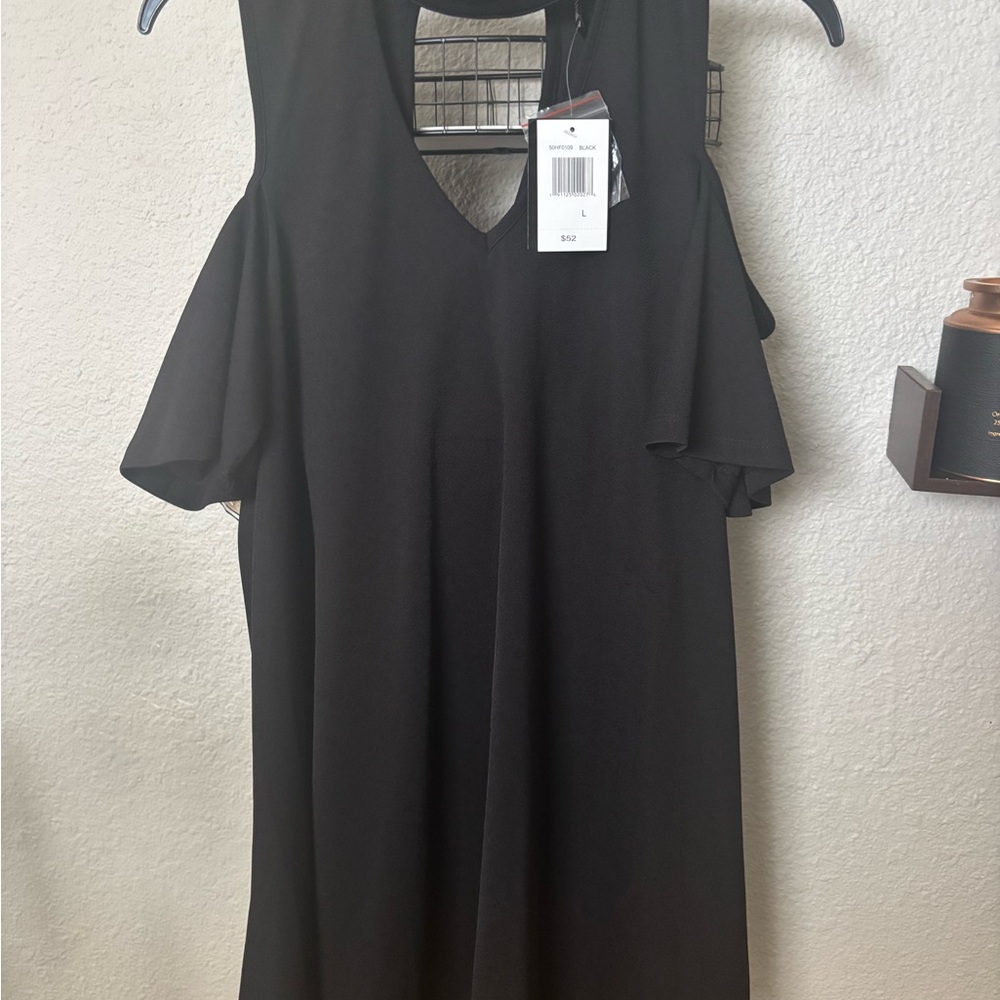 HeartSoul Black Cold Shoulder Blouse